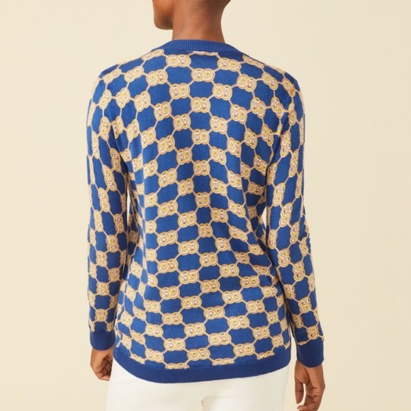 J. McLaughlin Kristyn Cardigan in Midi Heraldic Knot Blue Size XS - Picture 3 of 12